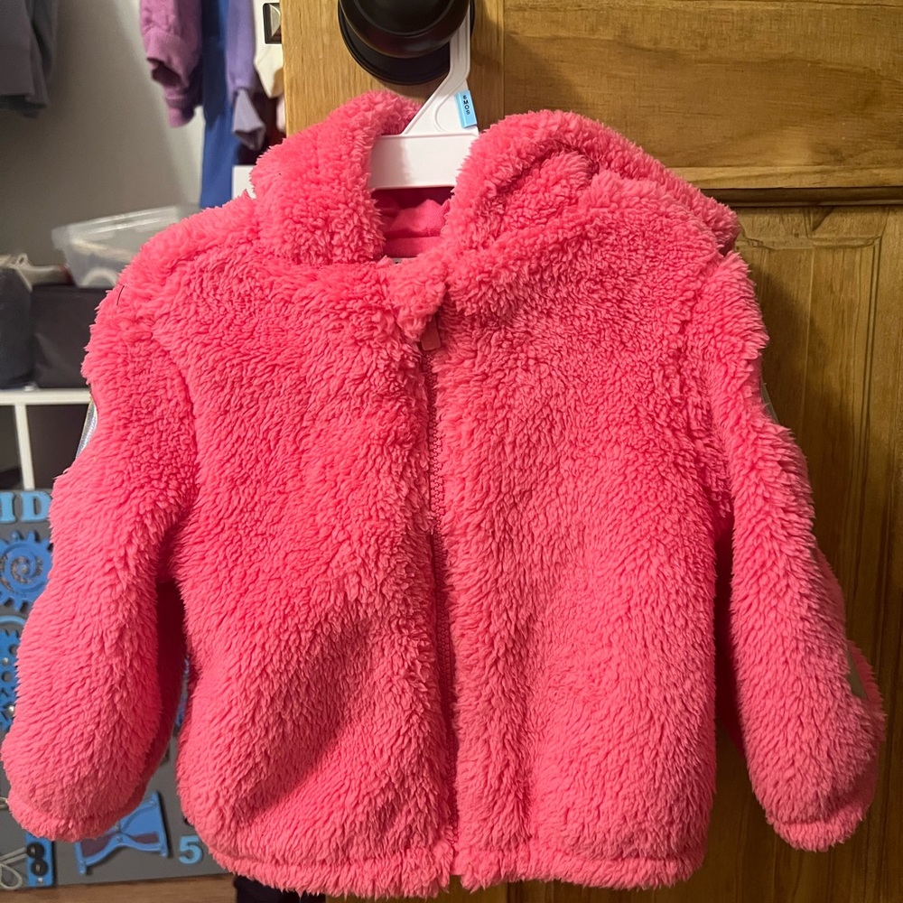 Old Navy Fuzzy Pink Kids Puffer Jacket